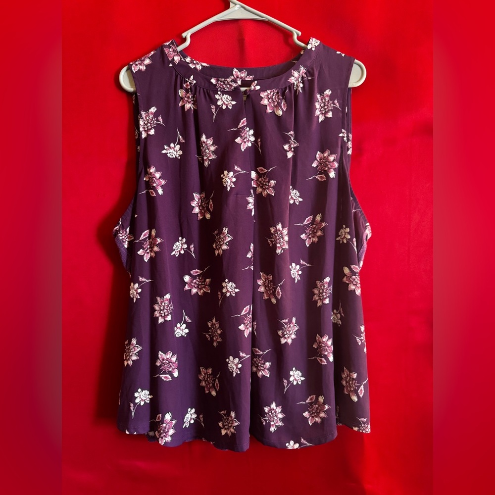 ❌SOLD❌ Croft & Barrow Purple Floral Blouse XX-Large - Picture 1 of 4